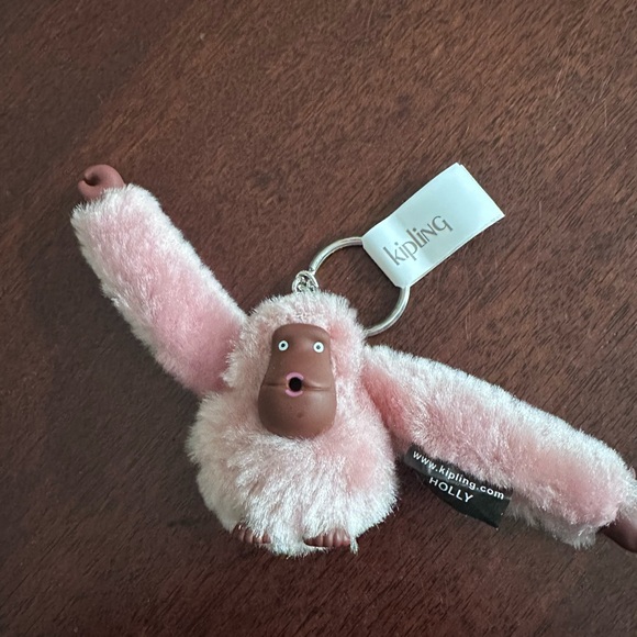 NWT Kipling Pink Monkey Holly Keychain Bag Charm - Picture 1 of 9